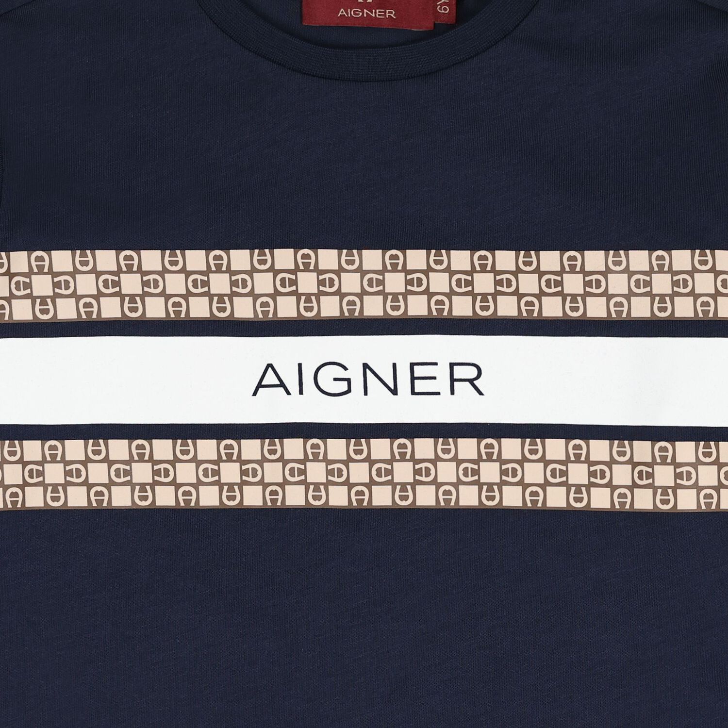 Boys Navy Blue Logo Long Sleeve Top, 1, hi-res