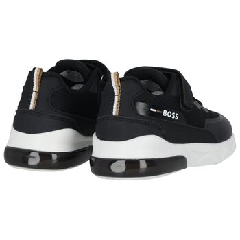 Boys Black Logo Trainers