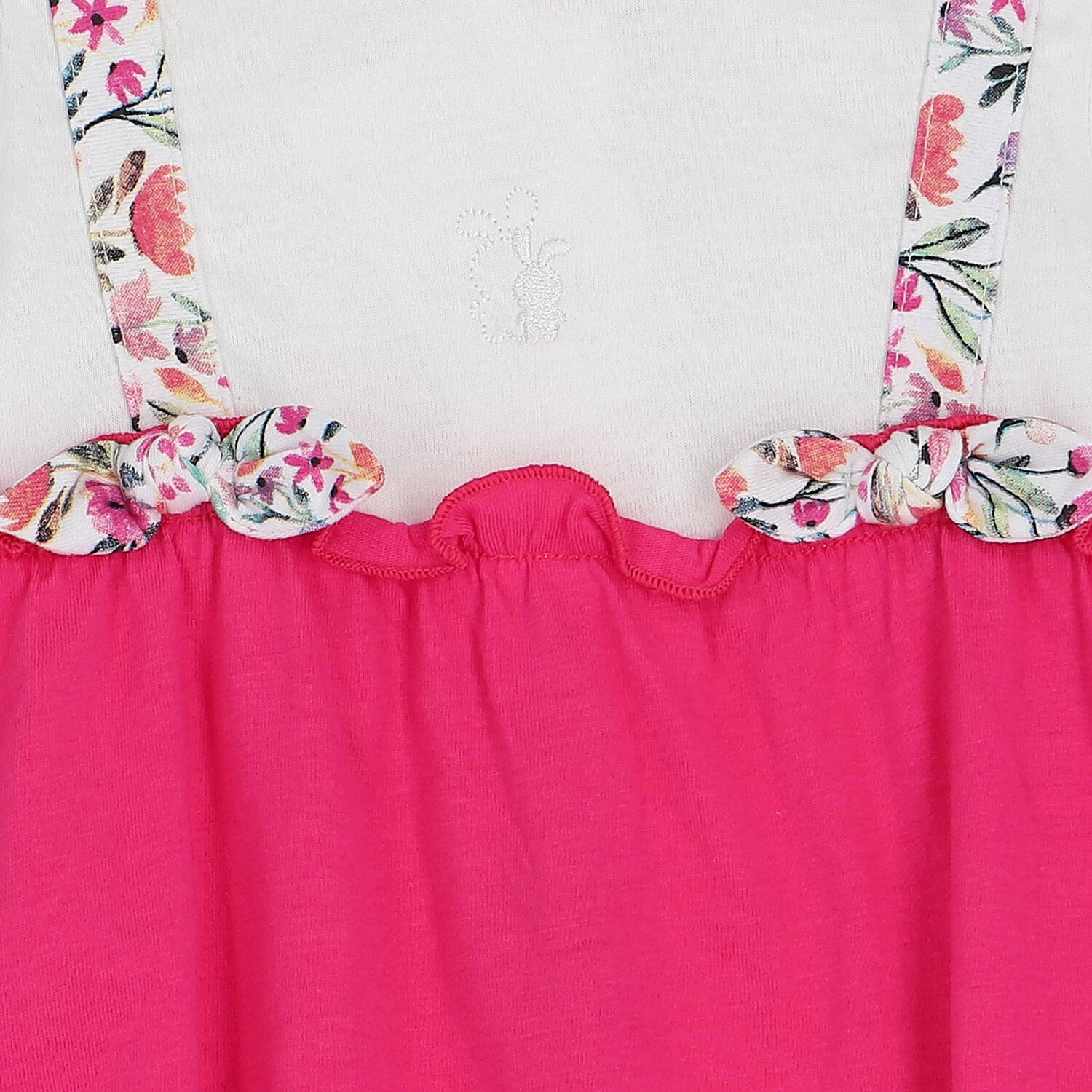 Baby Girls White & Pink Romper, 1, hi-res