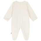 Baby Girls White & Gold Ruffled Babygrow, 1, hi-res