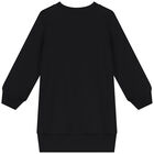 Girls Black & Gold Logo Sweatshirt Dress, 1, hi-res