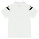 Younger Boys White Logo Polo Shirt, 2, hi-res