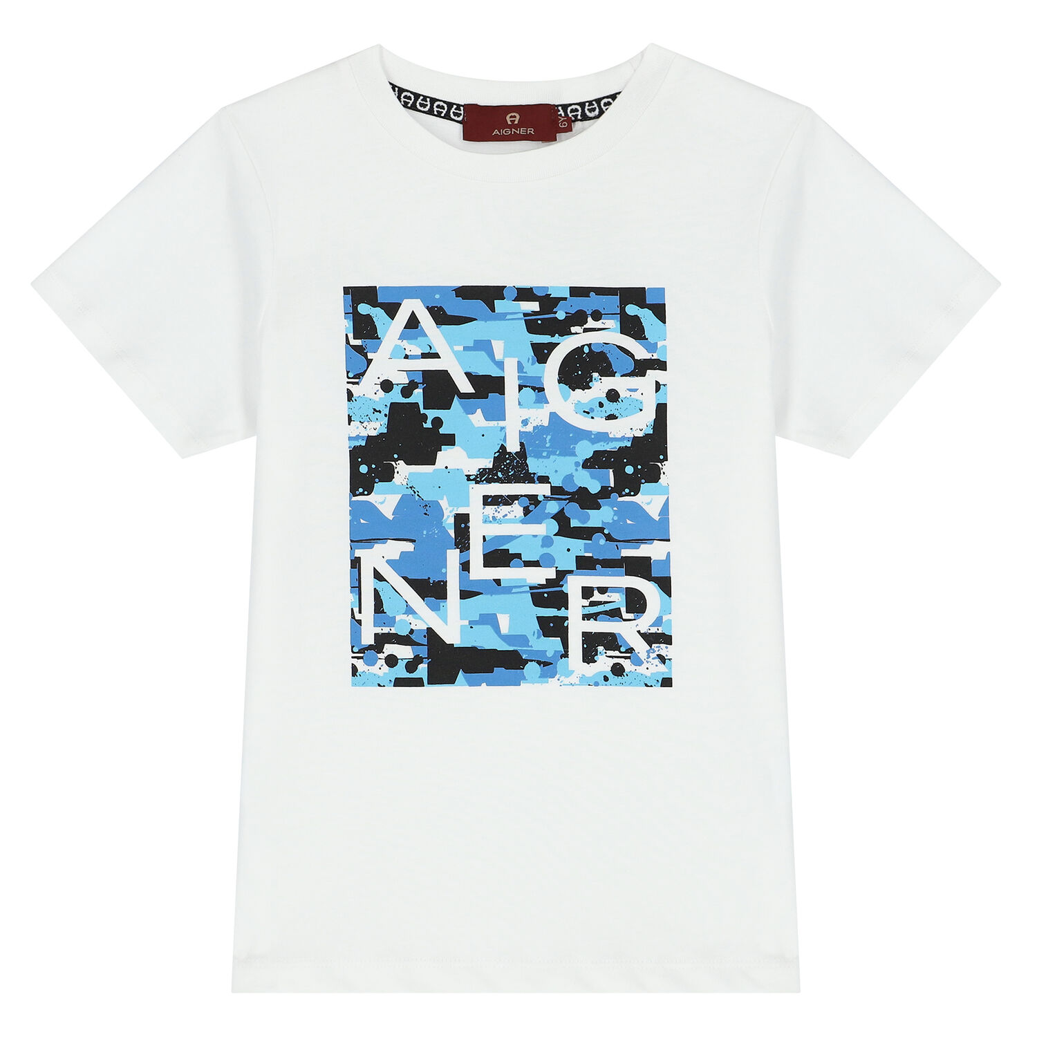 Boys White & Blue Logo Shorts Set, 1, hi-res