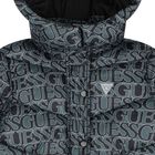 Boys Black & Green Logo Padded Puffer Jacket, 1, hi-res
