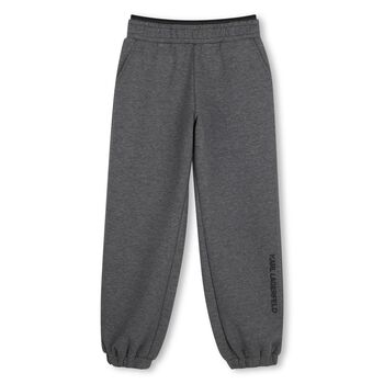 Boys Grey Logo Joggers