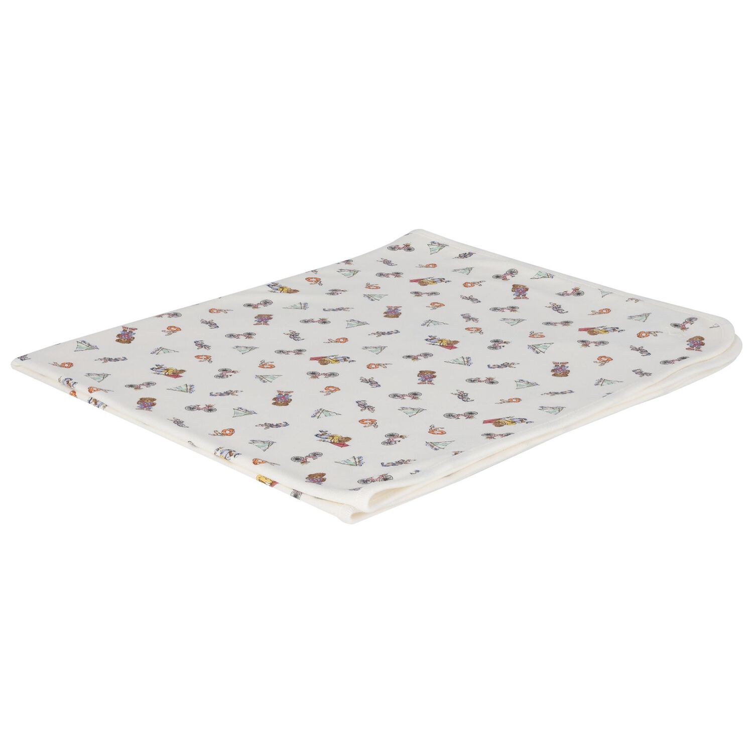 Baby Girls Ivory Teddy Bear Blanket, 1, hi-res