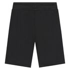 Younger Boys Black Logo Shorts, 1, hi-res