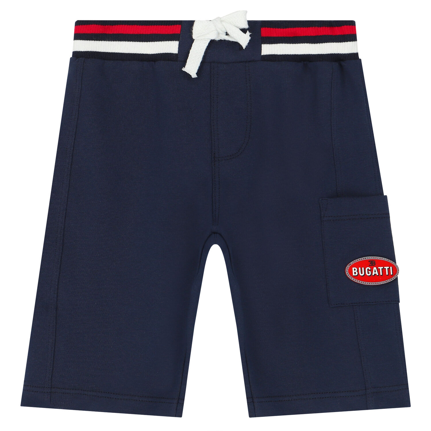 Younger Boys Navy Blue Logo Shorts, 1, hi-res