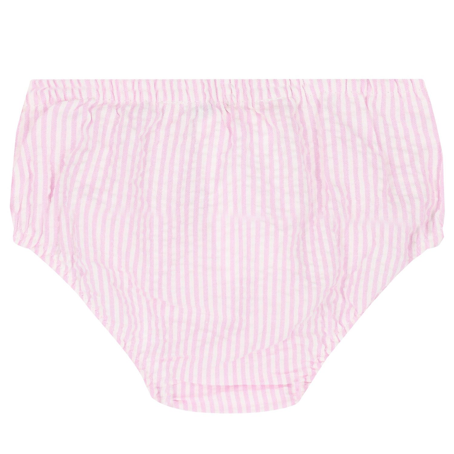 Baby Girls White & Pink Striped Dress, 1, hi-res