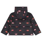 Girls Black Lips & Logo Puffer Jacket , 1, hi-res