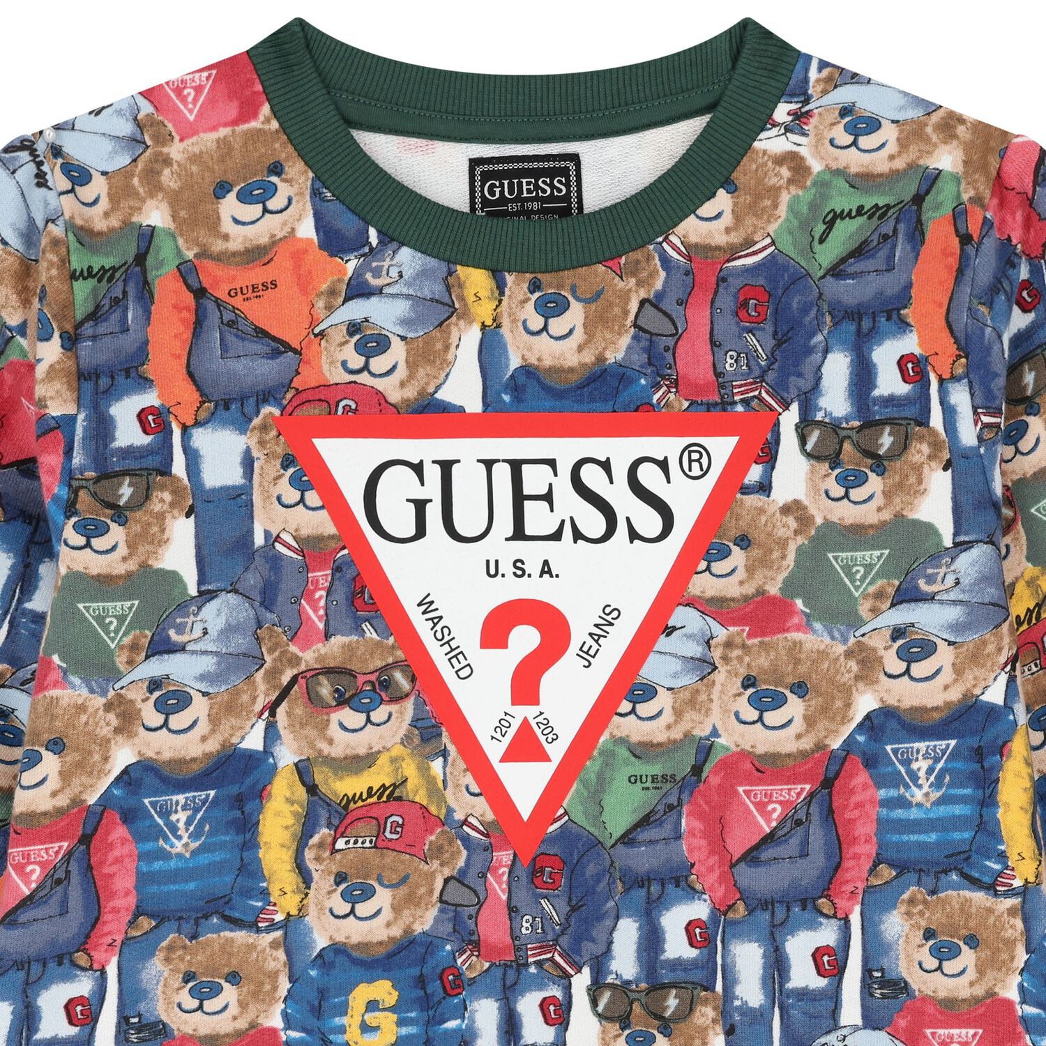 Boys Multi-Coloured Teddy Bear Logo Sweatshirt, 1, hi-res