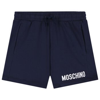 Boys Navy Blue Logo Shorts