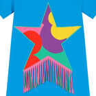 Girls Blue Star T-Shirt Dress, 1, hi-res