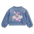 Girls Blue Heart Slogan Sweatshirt, 1, hi-res