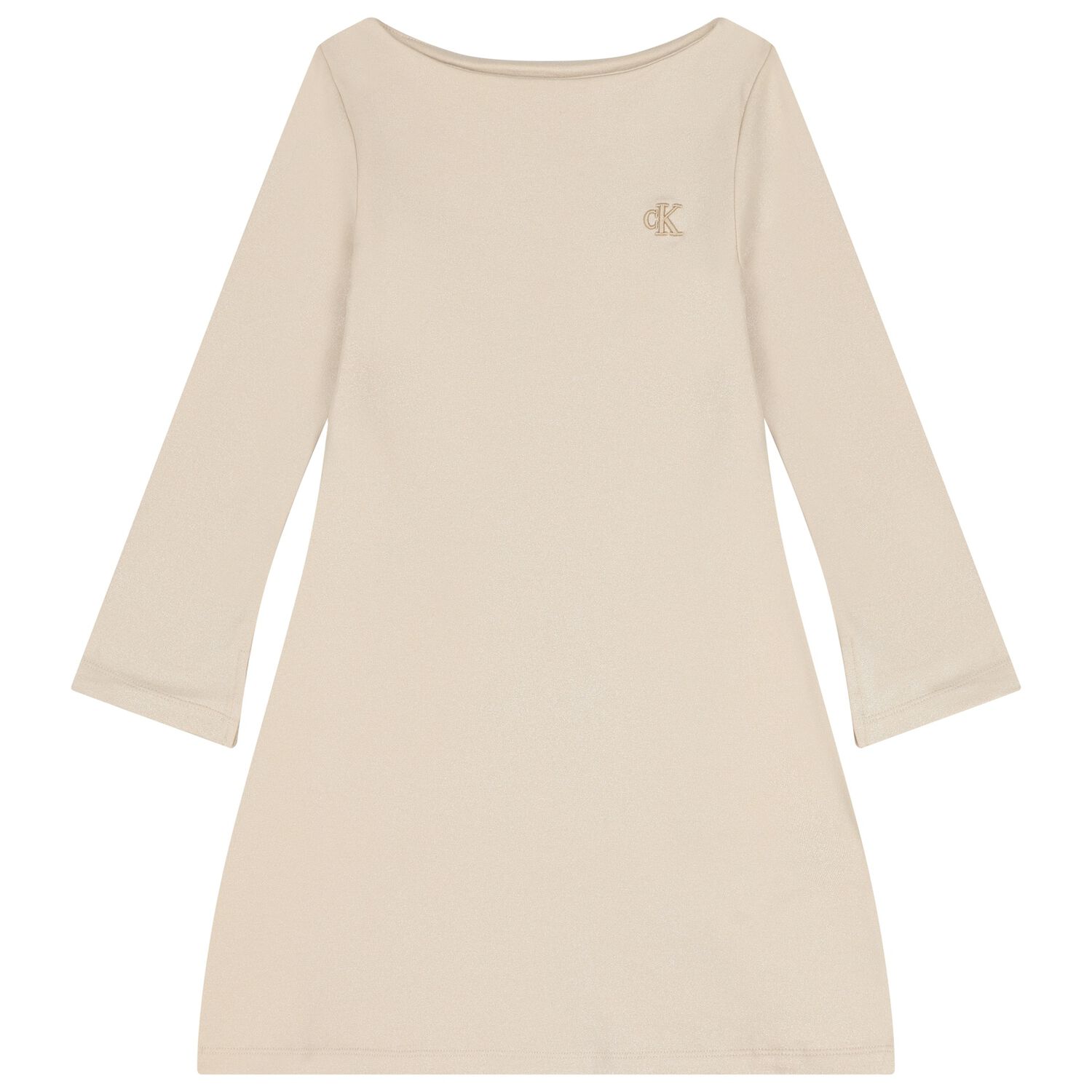 Girls Gold Logo Dress, 1, hi-res