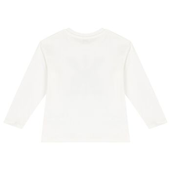 Girls Ivory Logo Long Sleeve Top