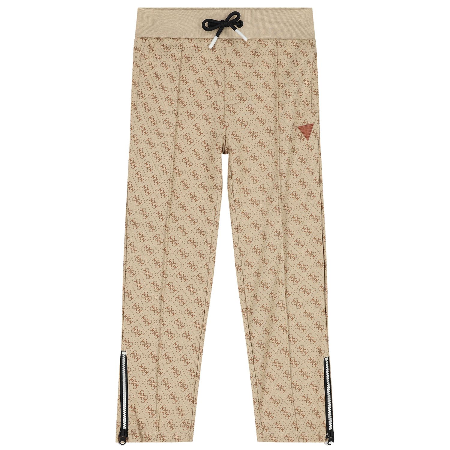 Boys Beige Logo Joggers, 1, hi-res