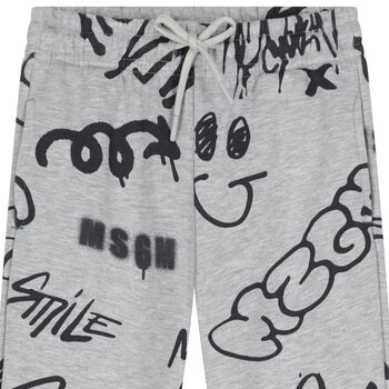 Boys Grey Logo Joggers