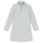 Girls Grey Logo Dress, 2, hi-res