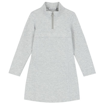 Girls Grey Logo Dress