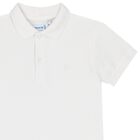 Younger Boys White Logo Polo Shirt, 2, hi-res
