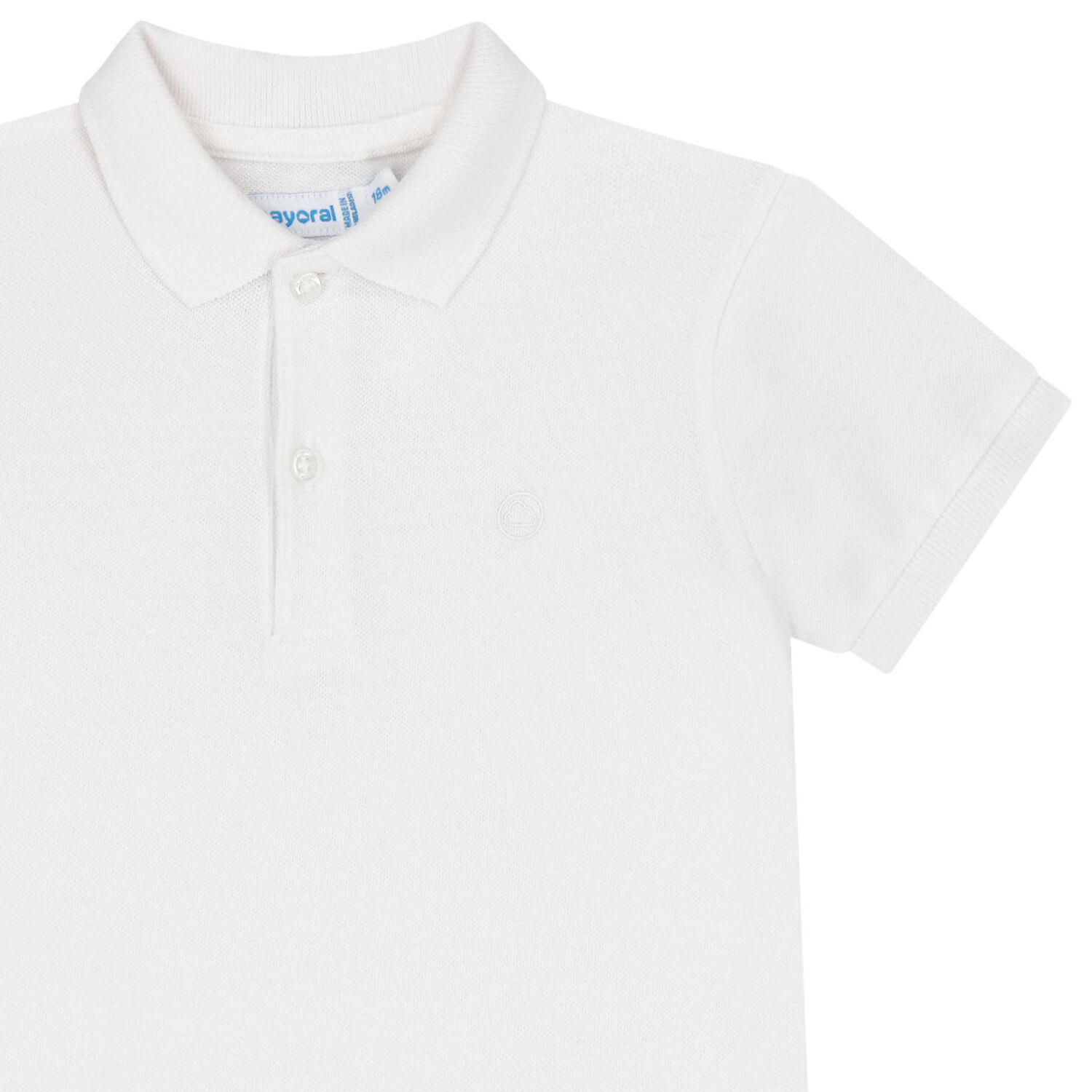 Younger Boys White Logo Polo Shirt, 2, hi-res image number null