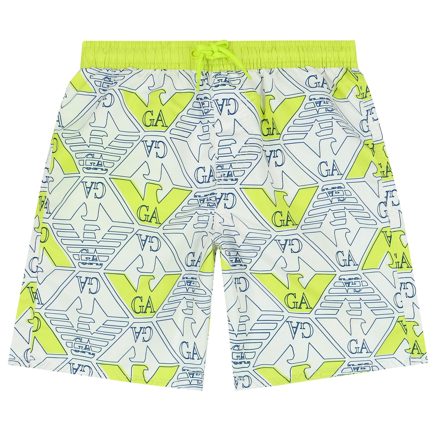Boys White Logo Swim Shorts, 1, hi-res