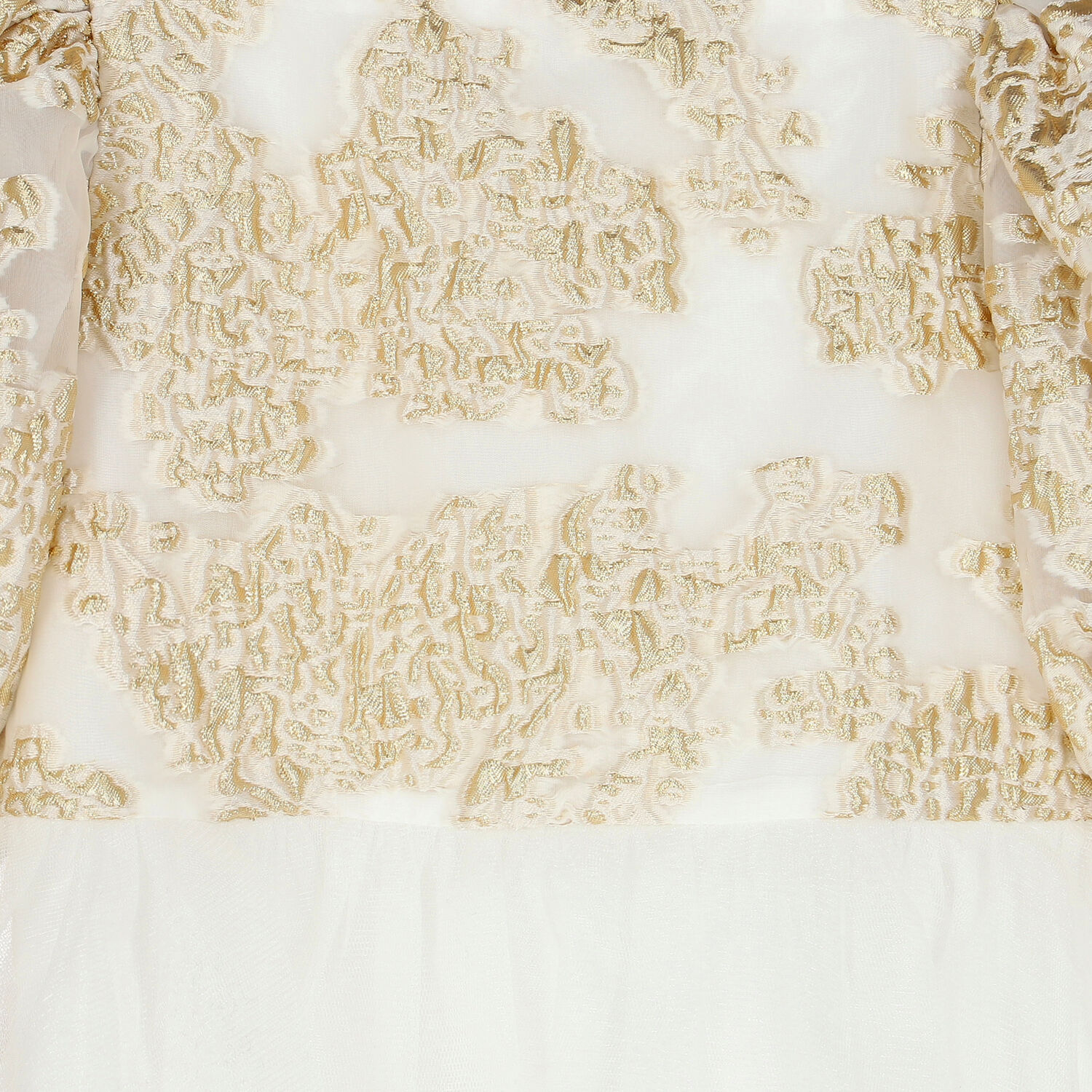 Girls White & Gold Organza Dress, 1, hi-res image number null