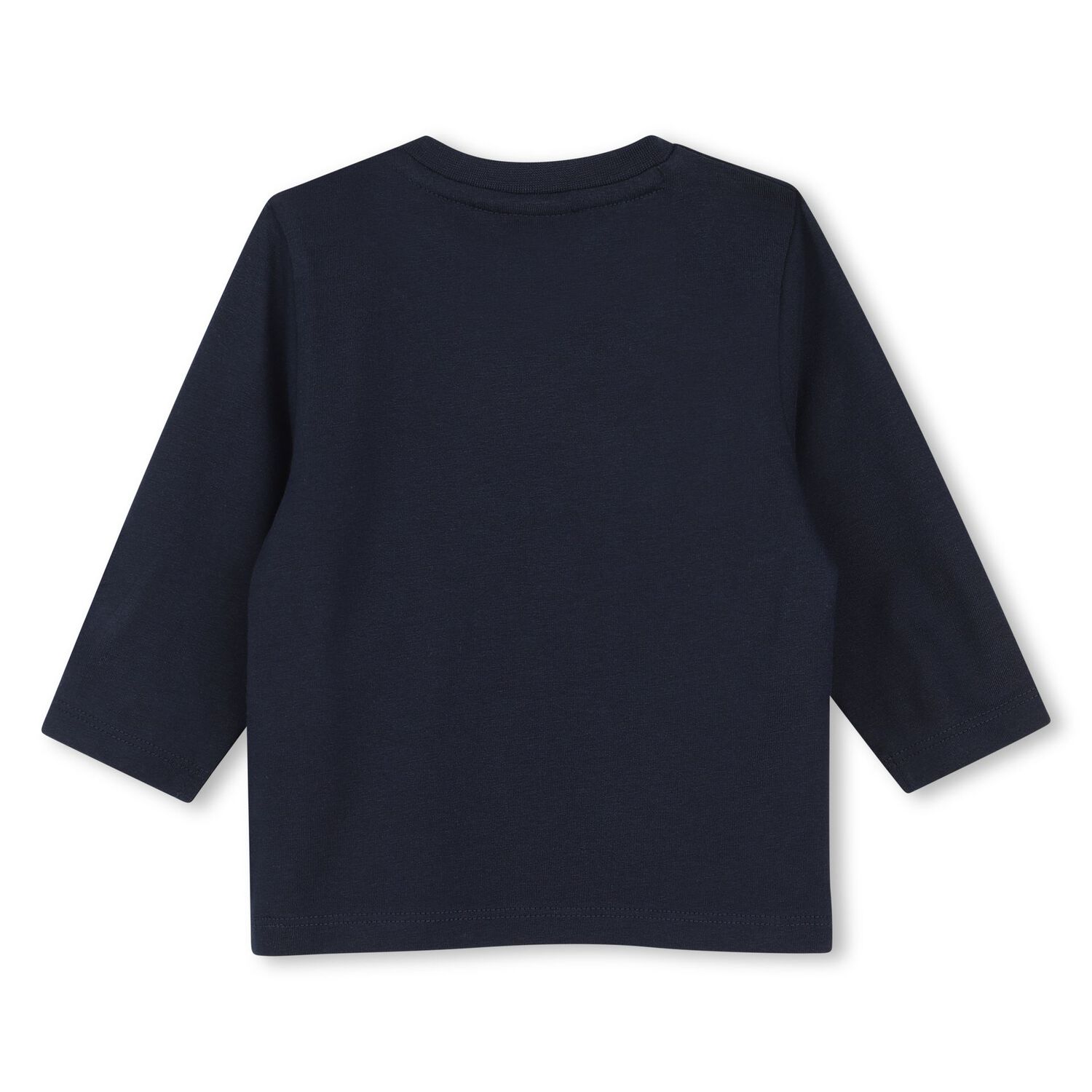 Younger Boys Navy Blue Logo Long Sleeve Top, 4, hi-res