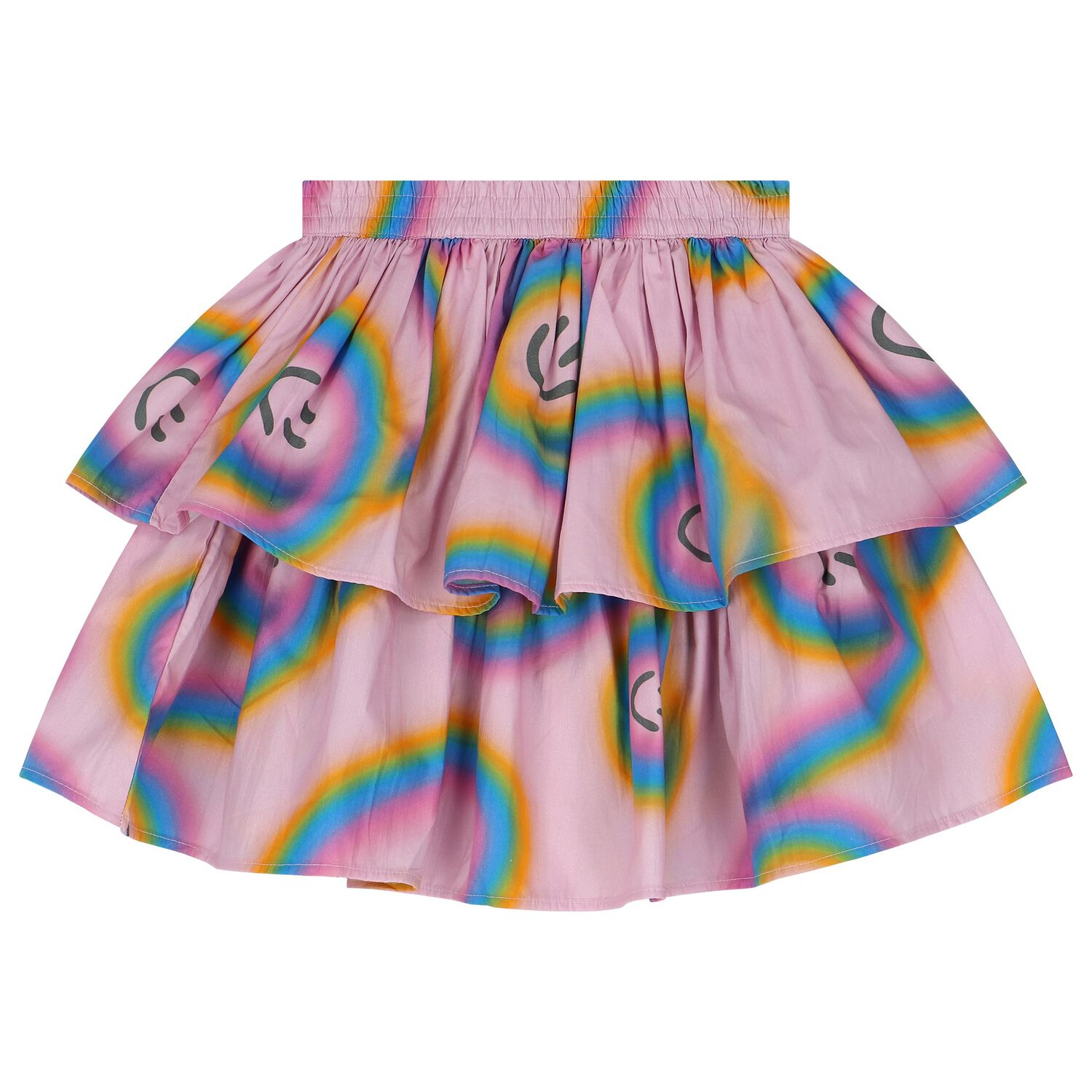 Girls Pink Rainbow Skirts, 1, hi-res