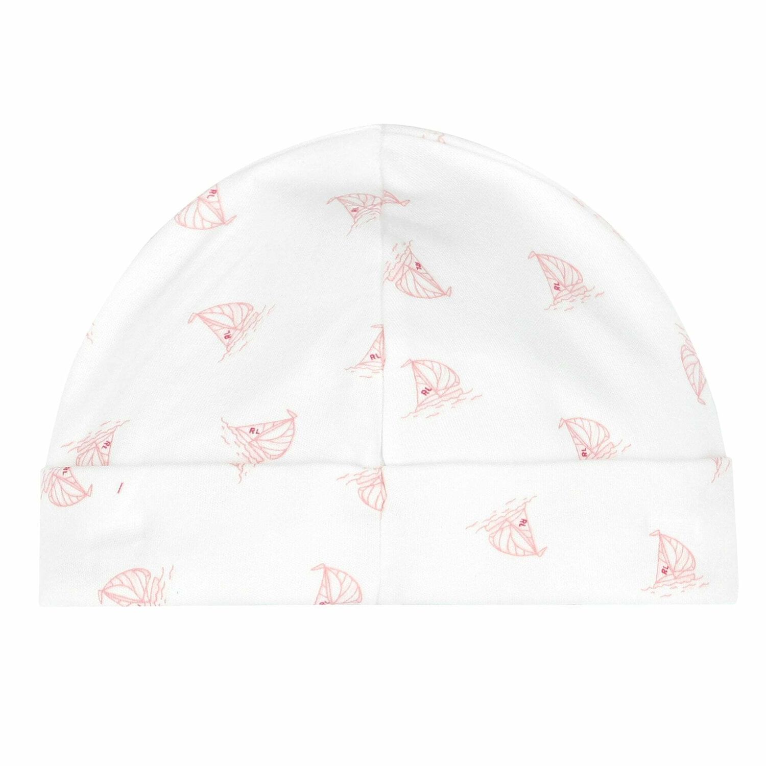 Baby Girls White & Pink Logo Hat, 1, hi-res