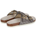 Girls Gold Logo Sandals, 1, hi-res