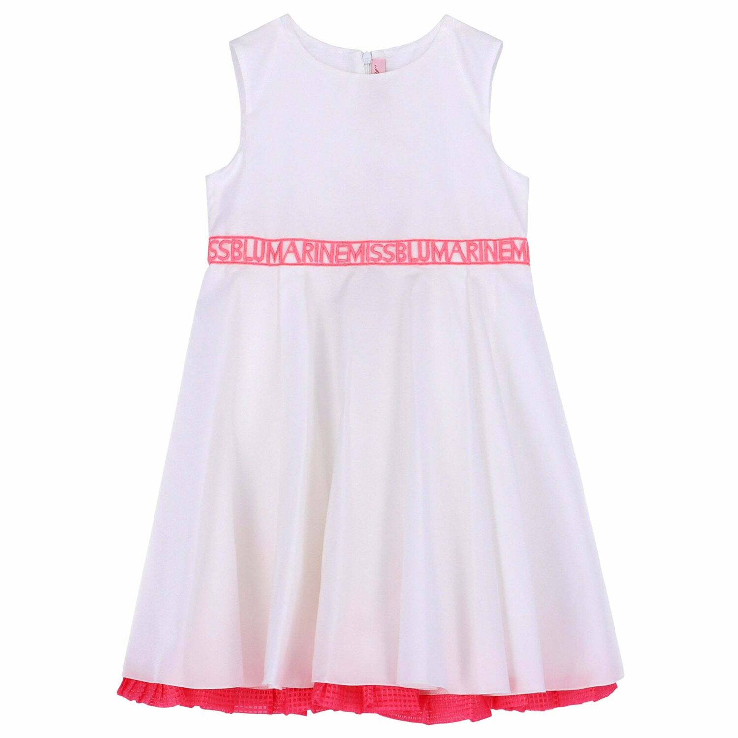 Girls White Embroidered Dress, 1, hi-res