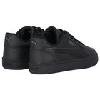 Black Logo Leather Trainers, 1, hi-res