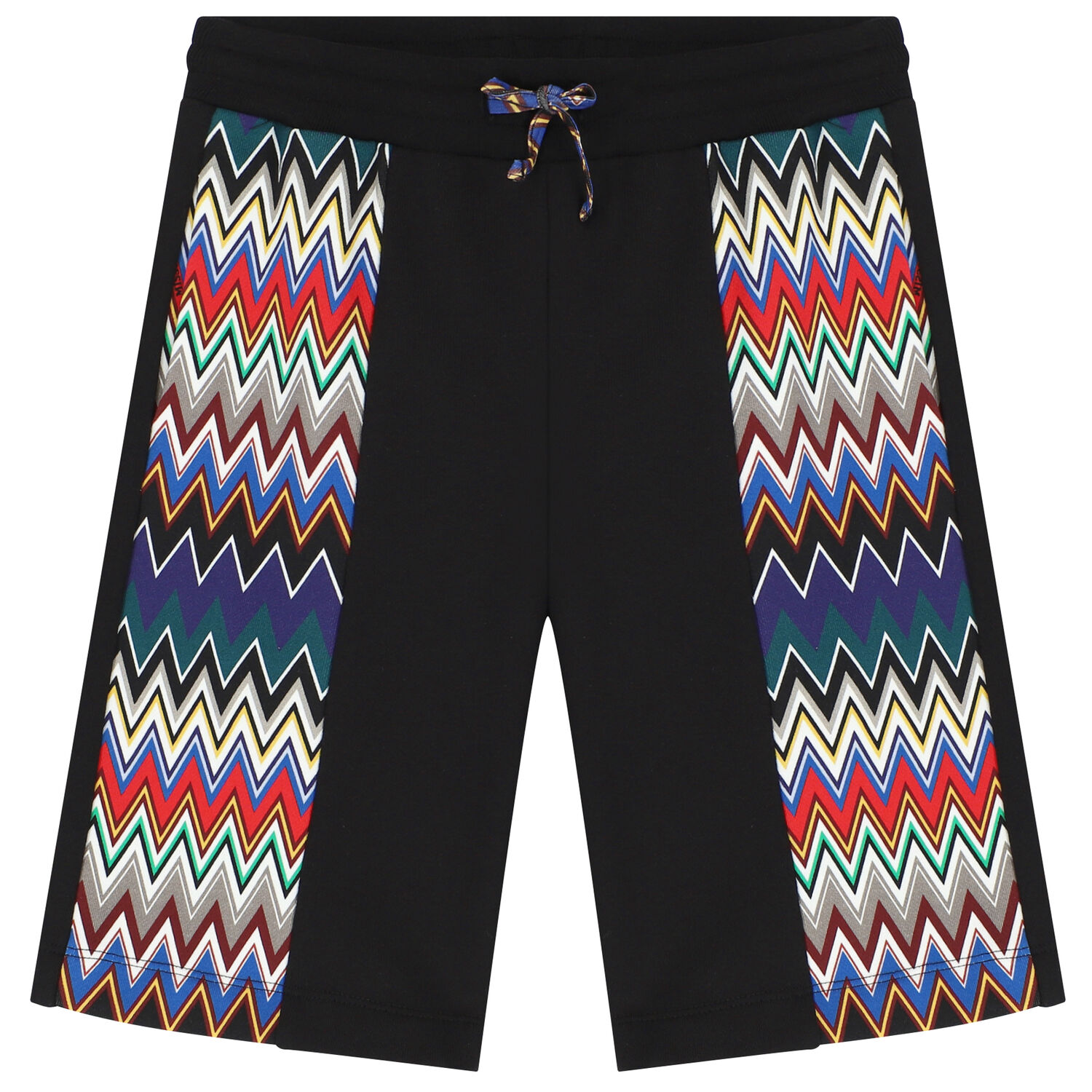 Boys Black Zigzag Shorts, 1, hi-res image number null
