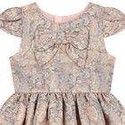 Girls Gold & Grey Jacquard Dress, 1, hi-res