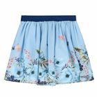 Girls Blue Floral Skirt, 1, hi-res
