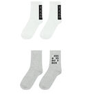 Boys Grey & White Logo Socks (2 Pack), 1, hi-res
