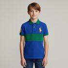 Boys Blue & Green Logo Polo Shirt, 1, hi-res