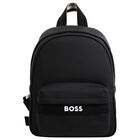 Boys Black Logo Backpack, 1, hi-res