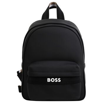 Boys Black Logo Backpack
