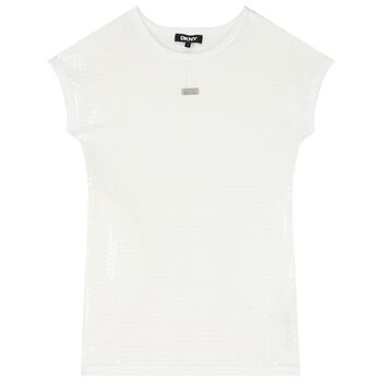 Girls White Sequin Dress