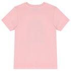 Girls Pink Teddy Bear Logo T-Shirt, 4, hi-res