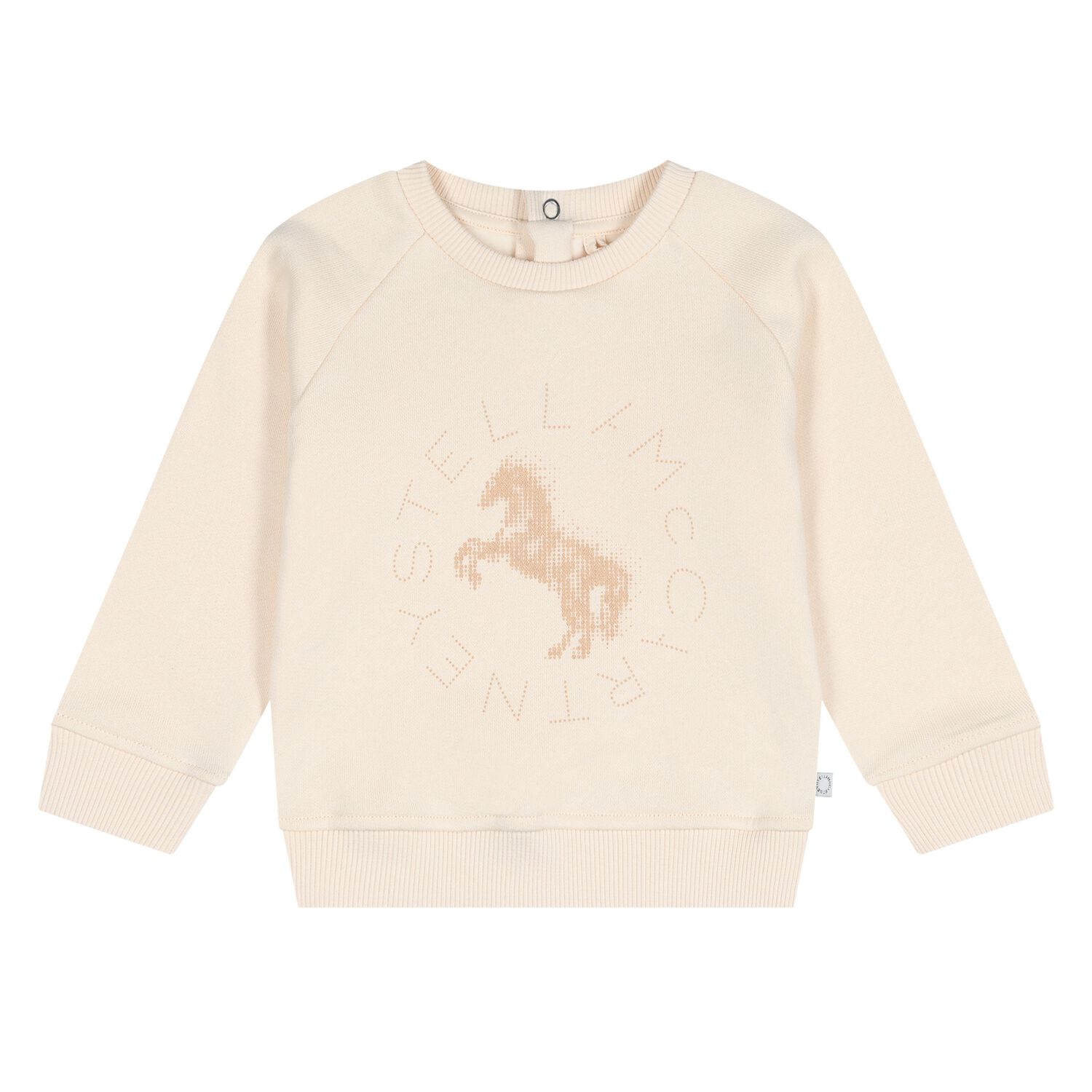 Younger Girls Beige Horse Logo Sweatshirt, 1, hi-res