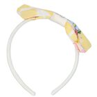 Girls Yellow Logo Bow Headband, 1, hi-res