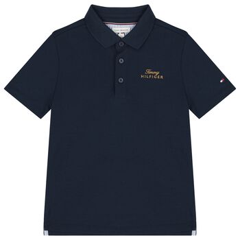 Boys Navy Blue Logo Polo Shirt 