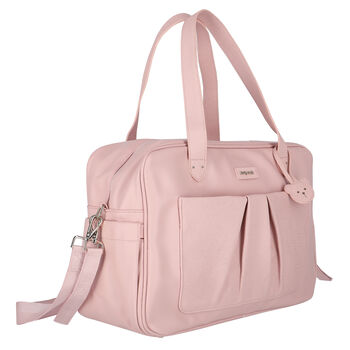 Pink Faux Leather Baby Changing Bag