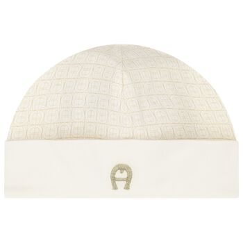 Ivory & Gold Logo Baby Hat