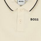 Younger Boys Ivory Logo Polo Shirt, 2, hi-res