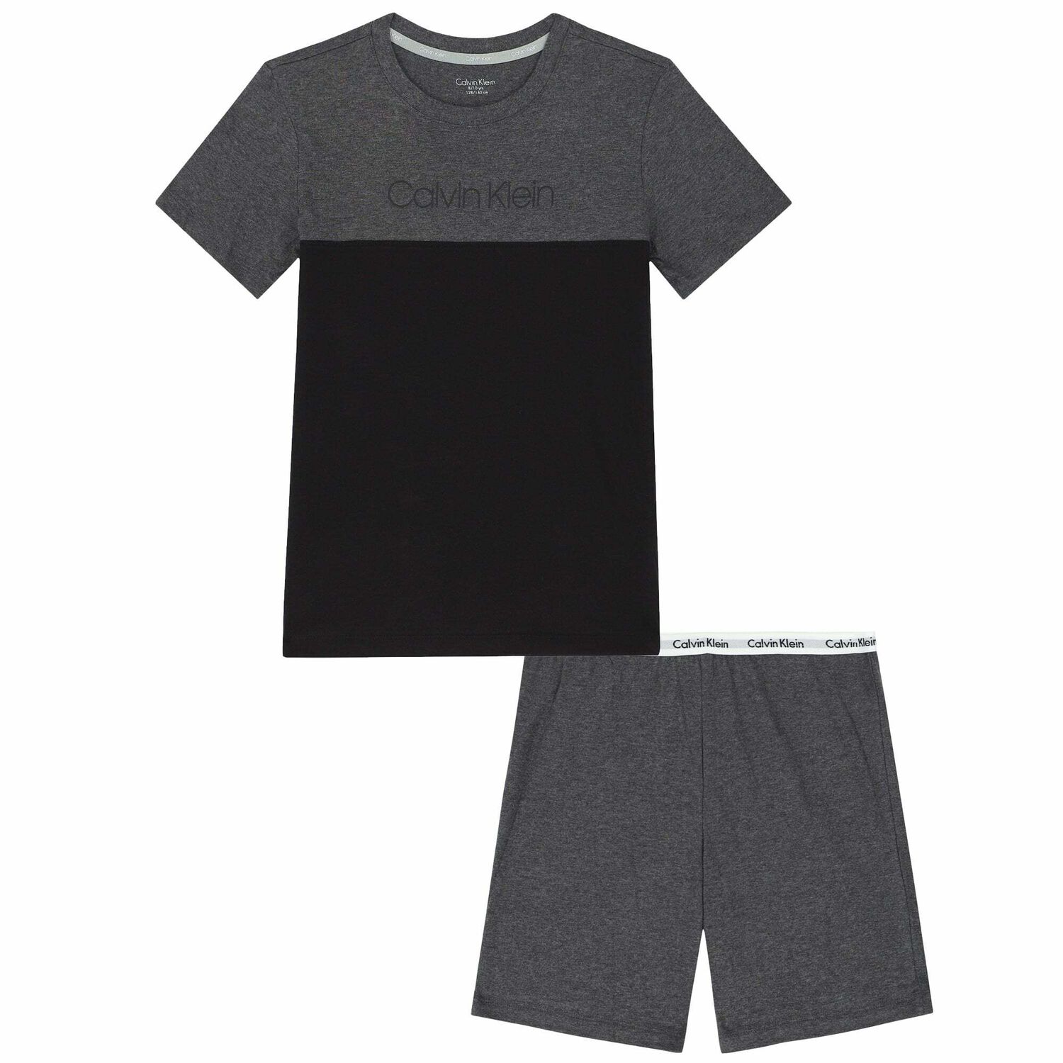 Boys Grey & Black Logo Pyjamas, 1, hi-res